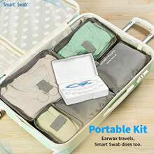 Kit de limpiador de oído en espiral JECT con 16 puntas reemplazables, seguro y sin dolor, kit de limpieza de cera de oído ovalado reutilizable, suave y delicado