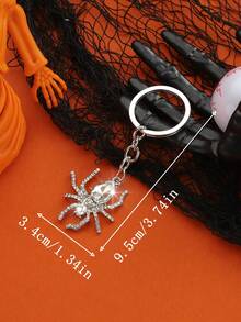 1 件时尚优雅的男女通用蜘蛛形钥匙链吊坠，适用于汽车钥匙、包包装饰、万圣节学校汽车配件可爱哥特 Y2k 圣诞礼物创意 - 彩色 - 查看 4