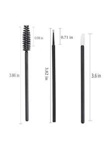 200 Black Makeup Brushes Set, 50 Black Eye Black Brushes, 100 Mini Makeup Brushes, 50 Lipstick Applicators, With Eyelash Extension Lipstick Management Box, Including 1 Plastic Storage Box, Eye Eye Black Stick, Mini Cleaning Brush, Lipstick Lip Applicator, Soft Brush Head, Necessary Tools For Makeup Brushes