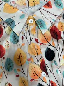 女士时尚新款单排扣长袖印花衬衫