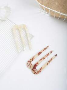 2 件优雅 M 形 3 爪发夹发棒发髻制作器简易发型工具、发髻延长器、发夹、发髻发片、发型夹