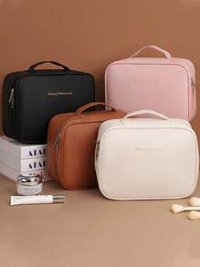 2/1PC Holiday Travel Makeup Organizer Bag, Multi-Functional Makeup Organizer Bag, Bathroom Waterproof Makeup Bags, Makeup Bags, PVC Toiletries Bag, Beauty Storage Bag, Cosmetics Storage Bag, Handbag, Organization And Storage Bag,A Must-Have Cosmetic Brush Storage Bag For Ladies In Autumn And Winter