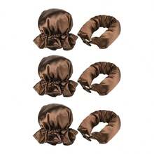 2/4/6 件缎面冷卷发滚筒套装，带发帽，适合所有发质，包括长发、短发和卷发，睡觉时可使用，返校、旅行度假必需品、女士发饰、卷发器、卷发刷、滚筒、卷发产品、理发师、卷发器、理发配件、滚筒、卷发产品、卷发器、美发设备滚筒、配件、卷发、卷发工具、卷发滚筒、圣诞节、卷发、卷发器、卷发滚筒、无热卷发、无热卷发、滚筒、卷发器、卷发产品、卷发、卷发滚筒、卷发工具、无热卷发器、头发、配件、美发产品、美发工具、美发用品、护发、卷发刷、理发师、理发配件、美发设备、无热波浪、旅行必需品、发型、美发 - 棕色 - 查看 9