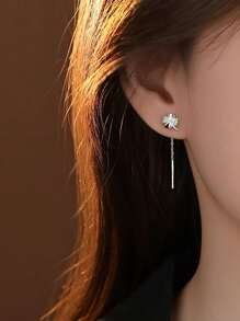 Boucles d'oreilles trèfle à quatre feuilles simples et à la mode en argent sterling pour femmes, boucles d'oreilles de haute qualité et élégantes, cadeaux de la Saint-Valentin