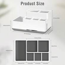 Estilo7CDXD Portacepillos De Dientes De Viaje, Desmontable 3 En 1, Estuche De Cepillo Para Polvo De Dientes De Viaje, Compartimento Organizador De Encimera De BañO, Bandeja Organizadora De Cambiador, CajaVersióN Mejorada - Blanco - Ver 7