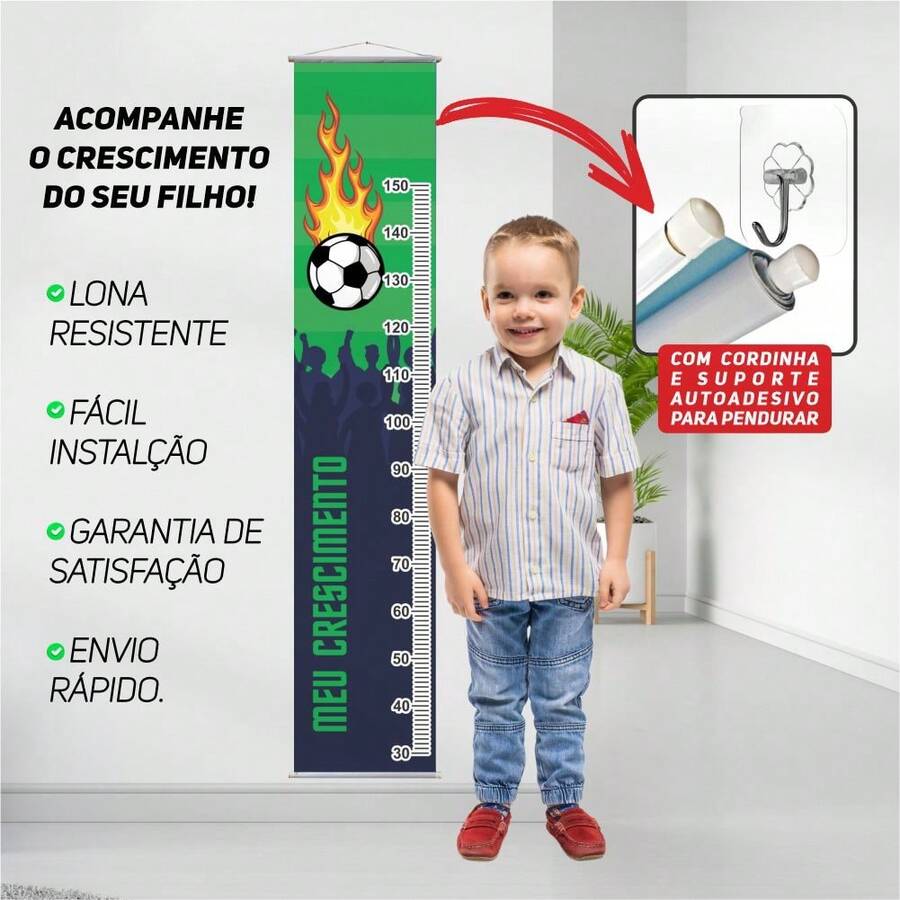 Children's Growth Chart In Canvas 1.50m X 30cm With Various Models!