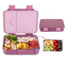 Caja de almuerzo Bento de material Tritan de 1000ML con brillo, a prueba de fugas, apta para microondas/lavavajillas, de vuelta a la escuela