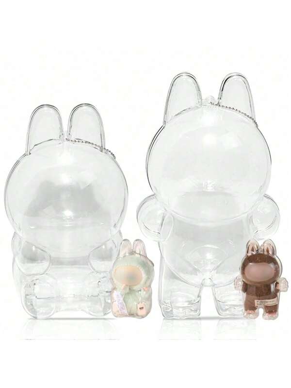 2pcs Polycarbonate Protective Case Compatible With LABUBU Have A Seat Series - Crystal Clear Display Box For The Monsters Figures - Dustproof & Scratch-Resistant Showcase (Figure Not Included)