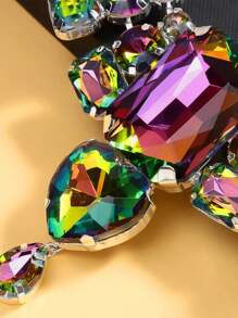 3 Piecesset Stonefans Opulent Large Necklace Earring Set Boho Party Wedding Set Statement Oversized Costume Necklace Gift