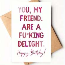 1 张趣味生日贺卡，讽刺幽默的生日快乐贺卡，适合送给朋友，手工制作的欢快庆祝贺卡，适合任何人，包括信封