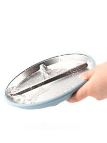 1 Piece Stainless Steel Baby Plate With Suction Cups, Detachable Silicone Cover For Children's Divided Plate, Anti-Slip And Anti-Drop, Suitable For Use