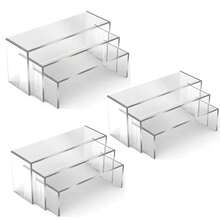 2025透明亚克力展示架，三层4毫米厚透明亚克力架，是收藏品展示架、派对蛋糕甜点架、悬浮式视觉流行人物展示架的理想之选