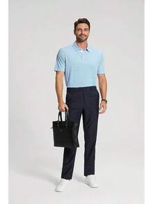 Golf Shirts For Men - Moisture Wicking Short Sleeve Performance Sport Casual Striped Collared Mens Polo Shirt-2025 - Sọc xanh trắng - Xem 7