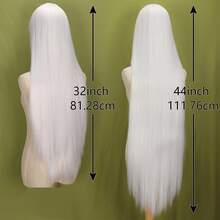 Pure White Long Straight Hair Wig 110cm Super Long Wig Suitable For Festival Carnival Role Costume Wig
