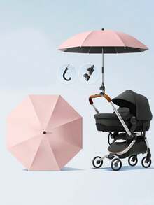 1pc Detachable Sun Shade Umbrella For Baby Carriage, Stroller, Tricycle, Pram, Sunlight & Rain Protection Accessory - Multicolor - View 15