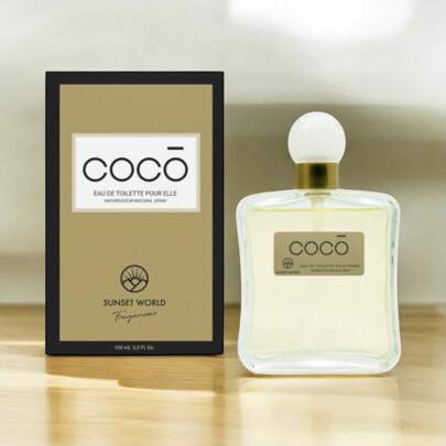 EverlyX Perfume Coco Sunset World Eau de Toilette 100ml - Fragancia Floral Oriental Para Mujer Con Acordes Cálidos Y Sofisticados - Ideal Para Uso Diario O De Noche - Estilo Elegante En Frasco Beige Minimalista - ✅ Envíos a España en 24/48h