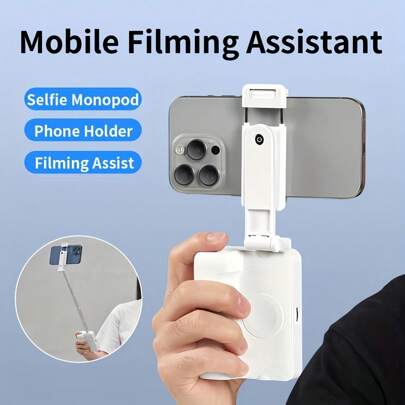 Drie-in-één selfiestick, kan worden gebruikt als telefoonhouder, draagbare selfiestick, selfiestick met draagbare afstandsbediening, 360 graden verstelbare armatuur, geschikt voor smartphones van normaal formaat, selfiestickontwerp is gemakkelijk vast te houden, geschikt voor buitenreizen, vloggen, livestreamen