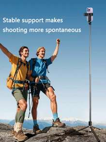 170cm/67inch Extendable Aluminum Selfie Stick Tripod With Fill Light & Bluetooth Remote, Compatible With IPhone/Android Smartphones - For Travel, Vlogging, Live Streaming, Outdoor Photography,Selfie Stick Extendable Portable Stand For Vloggers & Travel- Shoot Like A Influencer Anywhere!Bestseller!