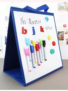 hoojojo 1 Peça Quadro Branco Magnético Dobrável, Quadro de Escrita Apagável, Quadro de Desenho e Escrita, Quadro de Memorando de Mesa de Dois Lados, Ferramentas de Exibição para Sala de Aula, Acessórios Interativos de Ensino, Papelaria para Escritório em Casa, Auxiliar de Estudos, Essenciais de Volta às Aulas, Suprimentos para Professores