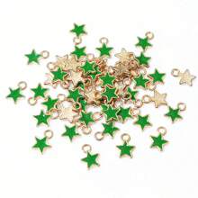 50 Stücke 6*8mm süße emaillierte kleine Sterne Charms Anhänger für Ohrringe Armbänder Halsketten zum selber Basteln von Schmuck Zubehör