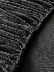 1pc Plush Quilted Bed Sheet Set, Fashionable Bed Mattress Protector Fits Queen/King Size Beds, Soft Fitted Sheet And Mattress Cover, Removable & Machine Washable - Black - View 6