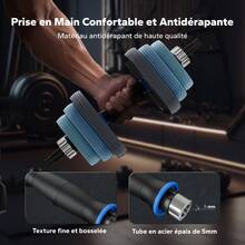 MERACH Dumbbell Set 10kg/20kg, 3 In 1 Adjustable Dumbbell, Barbell, Push-Ups, Weight Plates, Dumbbell With Connecting Steel Tube Weights, Strength Training, Home, Gym - 10KG(5KG*2) - 查看 5