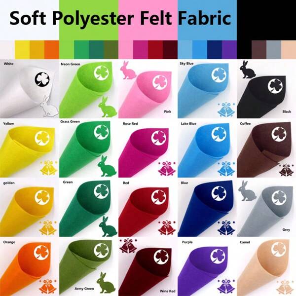 12"X36" Wool Felt Sheets, 20 Assorted Colors Felt Fabric Squares, Suitable For DIY Crafts, Christmas Decorations, School Projects, Holiday Decorations