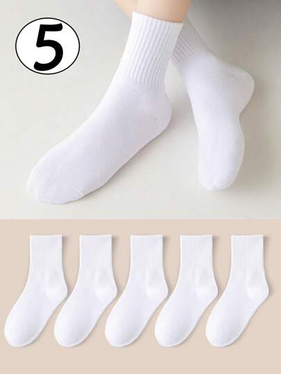 5 أزواج من الجوارب للأطفال/الأولاد/البنات، بنمط مخطط، قابلة للتنفس ومريحة وناعمة، كلاسيكية متعددة الاستخدامات، مناسبة للارتداء اليومي، هدايا العطلات، المدرسة، الرياضة، الفصل الدراسي، الطلاب، العودة إلى المدرسة