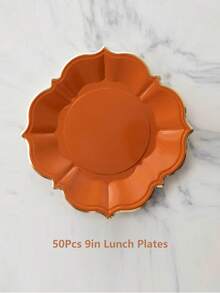 10/30/50 Stücke Pack 7" 9" 10" gemischte und passende Einweg-Pappteller, elegante orange Pappteller, Einweg-Teller für Eid, Erntedankfest, Halloween, Ernte, Ostern, Hochzeit und Geburtstag