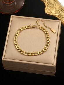 Bộ 5 chiếc vòng tay bằng thép không gỉ mạ vàng 18K, chống oxy hóa, thích hợp đeo hàng ngày, bộ trang sức vòng tay thời trang và thanh lịch dành cho nữ. - Vàng - Xem 7