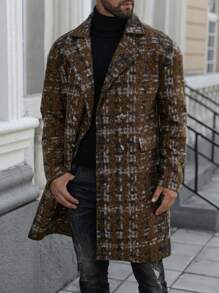 Herren lässige, weite karierte Jacke mit Langarm, Herbst/Winter