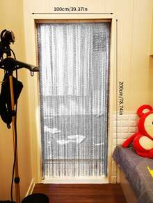 1 Peça de Cortina Decorativa de Fio de Prata Cintilante; Ornamento de Natal Pendurado, Decoração de Parede Adequada para Quartos, Salas de Estar, Divisórias, Casamentos e Festas, Janelas, Varandas, Espaços Internos, Lustres de Carrilhão de Vento, Cortinas Decorativas e Acessórios de Suspensão, Acessórios Decorativos de Cozinha.