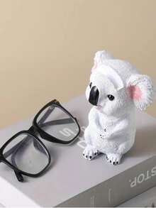 Joivida 1pc Resin Cartoon Koala Eyeglasses Holder, Cute Koala Glasses Frame, Cartoon Theme ABS Desktop Storage Box, Suitable For Fashionable Glasses, Home Office Decor And Gift, Indoor Outdoor Home Decoration - Multicolor - View 4