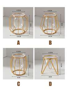 1 套轻奢家居创意水培花瓶、办公桌面装饰、绿萝卜水生植物容器、餐桌装饰、铁艺、金属、奢华、婚礼、花瓶装饰、餐桌中心装饰、派对、宴会