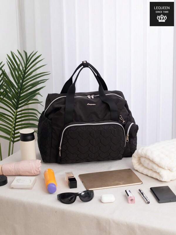 LEQUEEN 1pc Oxford Cloth Suitcase, Large Capacity Luxury Travel Bag, Versatile Crossbody Bag, Multi-Function Fashion Tote Bag, Suitable For Outdoor Activities And Storage