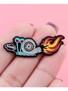 1PC Cartoon Enamel Pin Cute Snail Badge Suitable For Casual Decoration Of Backpacks And Hats