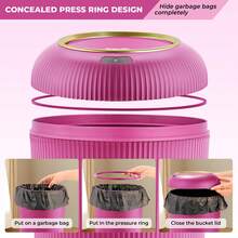 SUSTEAS Automatic Motion Sensor Trash Can – Hands-Free Touchless Kitchen & Bathroom Garbage Bin, 10L Capacity, Odor Control, Battery-Powered For Convenient Hygienic Disposal (PINK) - Pink 10L - View 3