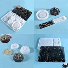 5 PCS Silicone Molds For Epoxy Resin, Large Rolling Tray Mold And Grinder Mold For Grind And Storage, DIY Resin Casting Crafts Gifts For Friends And Family