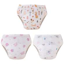 5pcs/Set Toddler Potty Training Pants - Washable, Leak-Proof Diaper Covers With Fun Space & Beautiful Prints, Breathable Fabric For Boys & Girls, Multi-Layer Protection, Suitable For 3 Months To 5 Years Old Children, Night & Daytime Underwear, Multi-Layer Design, Potty Training Underwear - (With Edging Anti-Leak) - Multicolor - View 38