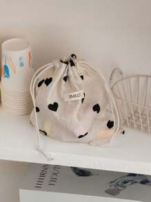 1 Small And Convenient Love Storage Bag, Which Can Put Lipstick, Air Cushion, And Carry It With You When Traveling, And The Drawstring Design Is More Fashionable And Foreign