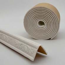 230cmx8cm Thicken 3D Pattern Embossed Foam Self-Adhesive Skirting Wall Sticker Waterproof Anti Dirt Soft Wall Decoration Lines