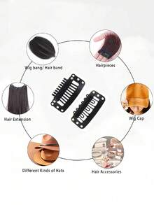 50 个 6 齿 U 型夹、10 齿 9 孔适用于接发 DIY、发夹 - 3.3 厘米/1.3 英寸（黑色混合装）、发饰、爪夹、发夹、发夹 - 黑色 - 查看 5