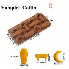 1pc 3D Halloween Silicone Mold, Halloween Pumpkin Bat Skull Ghost Fondant Chocolate Mold For DIY Halloween Gummies, Candy, Jelly, Chocolate, Jello Baking Tools, Kitchen Gadgets