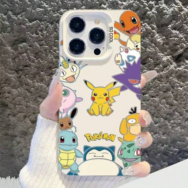 pokemon Coque de téléphone portable à la mode et attrayante sur le thème Pokémon, compatible avec les iPhone 16 Pro Max, 14, 13, 12, 11, 15 et S21/22/23/24/25. Un cadeau idéal pour la Saint-Valentin.