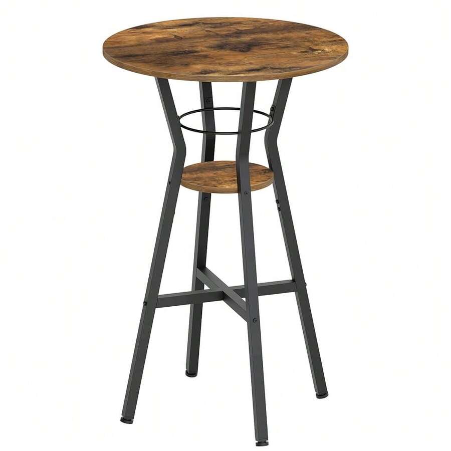 Mesa de bar, mesa alta redonda de 2 niveles, mesa de pub, mesas altas de barra para el hogar, mesas altas de bistró, para cocina, sala de estar - Multicolor - Ver 1