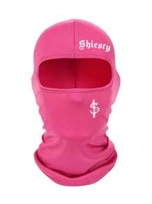 2 pièces/1 pièce Cagoule de ski avec imprimé lettre et dollar pour hommes et femmes, masque facial anti-UV et coupe-vent pour planche à neige et moto
