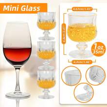 Set de 6 Mini Vasos de Chupito - Transparentes, Super Lindos, 1oz/35ml Copas de Vino de Cristal, Perfectos para Catar Brandy - Copas Degustadoras, Regalo para Amigos, Perfecto para Fiestas, Bar.