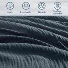 Queen Comforter Set - 7 Pieces Comforter Queen Size, Soft Solid Bedding Set For All Season, Textured Bed In A Bag With Sheets, Pillowcases & Shams (Navy Blue, 90''x90'') - Navy Blue - View 8