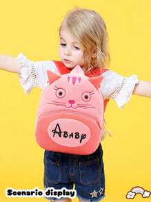 1pc Custom Embroidered Name Children Backpack, Cartoon Animal Backpack, Personalized Embroidered Name School Bag, Children's Gift, Kindergarten School Bag, School Storage Bag, Stationery Storage Bag, Cat, Giraffe, Unicorn, Elephant Back To School Winter Gift Ideas Boy Girl Valentine's Day