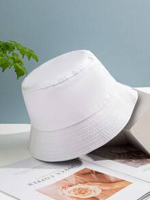 1pc Women's Fashion Casual Solid Color Bucket Hat, Sun Protective, Suitable For Outdoor And Daily Wear